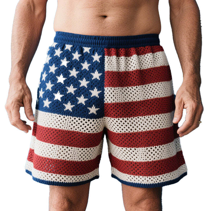Pantalones cortos deportivos casuales tejidos de moda de primavera para hombre