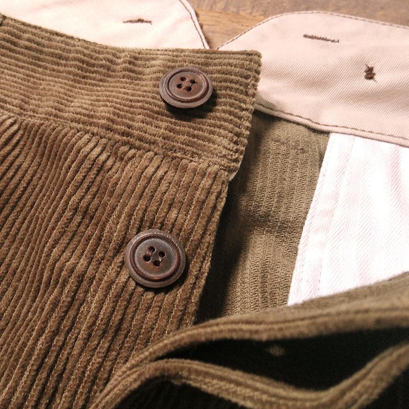 1920s 12oz Corduroy Farmer Work Trousers Mens Suspender Pants Vintage Overalls 20er