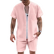 Conjunto de dos piezas de pantalones cortos casuales de manga corta para hombre