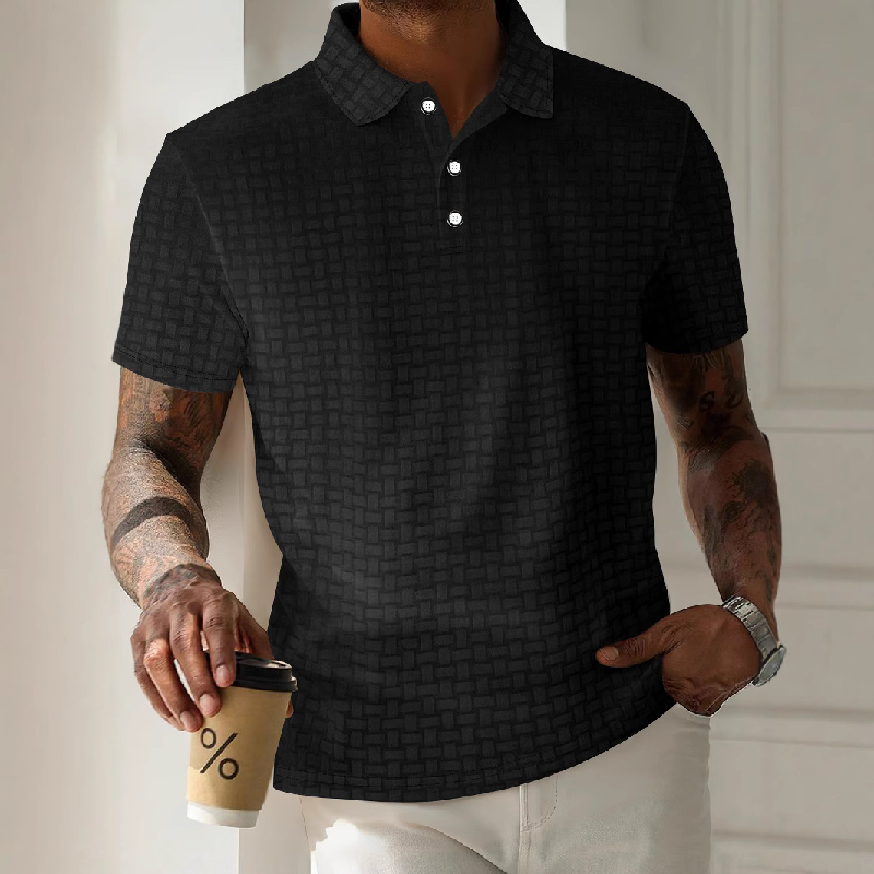 Men's Textured Striped Short-Sleeved POLO Shirt MTA0740D5X