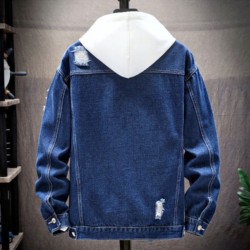 WATER WASHED SOLID COLOR DENIM JACKET