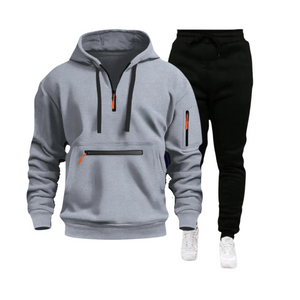 CASUAL SPORTS MEHRERE REISSVERSCHLUSSARMTASCHE HERREN SWEATSHIRT HOODIE OUTFIT