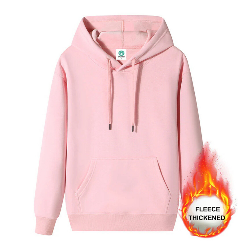 FLEECE THICKENED COTTON HOODIE WITH THICK VELVET FOR WARMTH