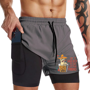 DI HOLA PANTALONES CORTOS PARA CORRER CON BOLSILLO DE SECADO RÁPIDO 2 EN 1 DE 7'' DE ENTREPIERNA