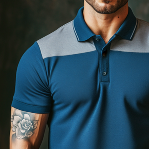 Polo retro informal transpirable de manga corta para hombre