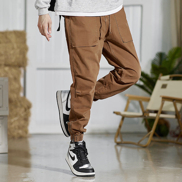 WASHED COTTON THICKENED WORKWEAR CARGO  PANTS