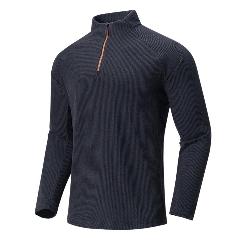 Men's Fleece Stand Collar Warm Pullover Sweatshirt