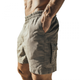 Men's Casual Comfortable Cotton Linen Elastic Waist Loose Cargo Shorts