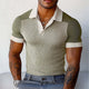 Men's Summer Comfortable Elastic Colorblock Polo Shirt MTA0382D1U