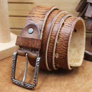 Men's Vintage Distressed Top Layer Pure Cowhide Leather Belt