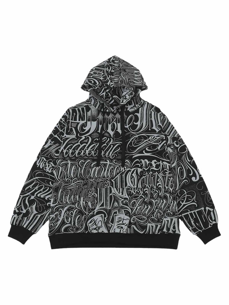 Print Oversized Hooded Sweatshirt