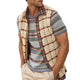 Herren Vintage Apricot Strickweste mit Revers