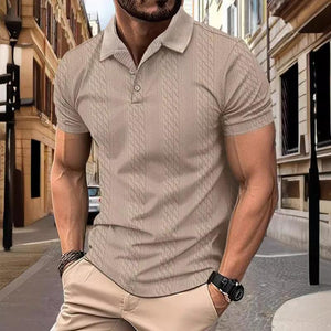 Polo de manga corta con textura jacquard para hombre