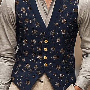 Men's Retro Print Business Casual Vest