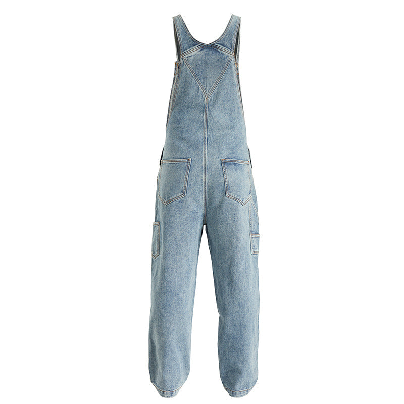 Rinsed Denim Overalls - Men's