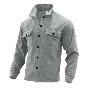 Men's Solid Color Lapel Single Breasted Jacket