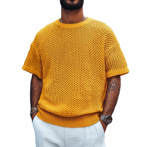 Camiseta informal de cuello redondo, suave, holgada y de manga corta para hombre