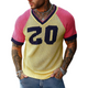 Camiseta de punto de manga corta con jacquard y letras en contraste para hombre