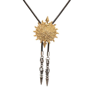 Collar de cadena de metal ajustable con lazo tipo bolo para hombre