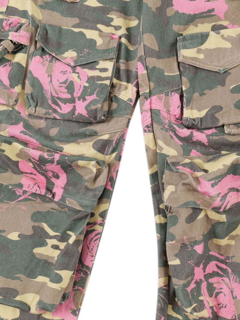 Floral Camouflage Multi Pocket Cargo Pants