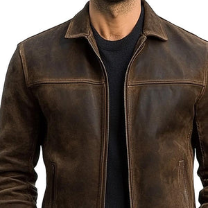 Men's Vintage Distressed Leather Jacket