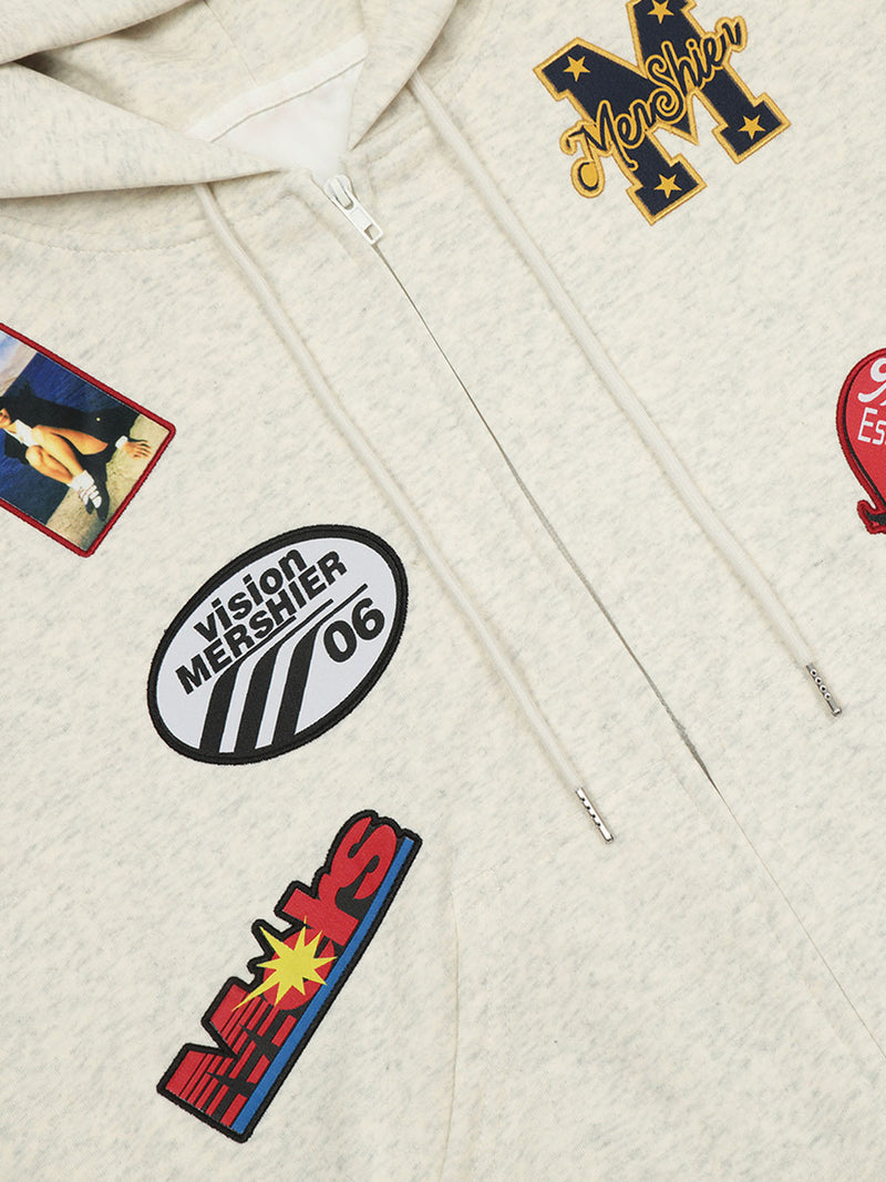 Retro Badge Embroidery Hoodie