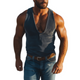 Men's Fashion Casual Western Cowboy Style Corduroy Deep V Neck Tank Top