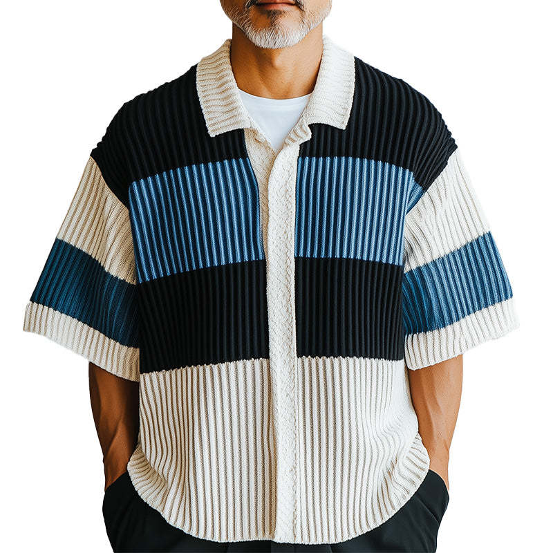 Men's Fashion Knitted Short Sleeve Shirt