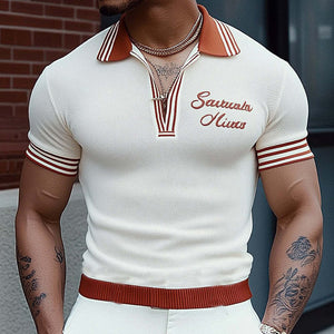 Herren Sommermode Polokragen Slim Fit T-Shirt