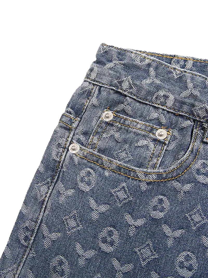 Jacquard Baggy Denim Jeans