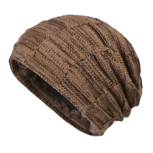Gorro de punto de lana gruesa de terciopelo para hombre