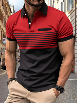POLO DE RAYAS ESTAMPADO CON CREMALLERA PARA HOMBRE