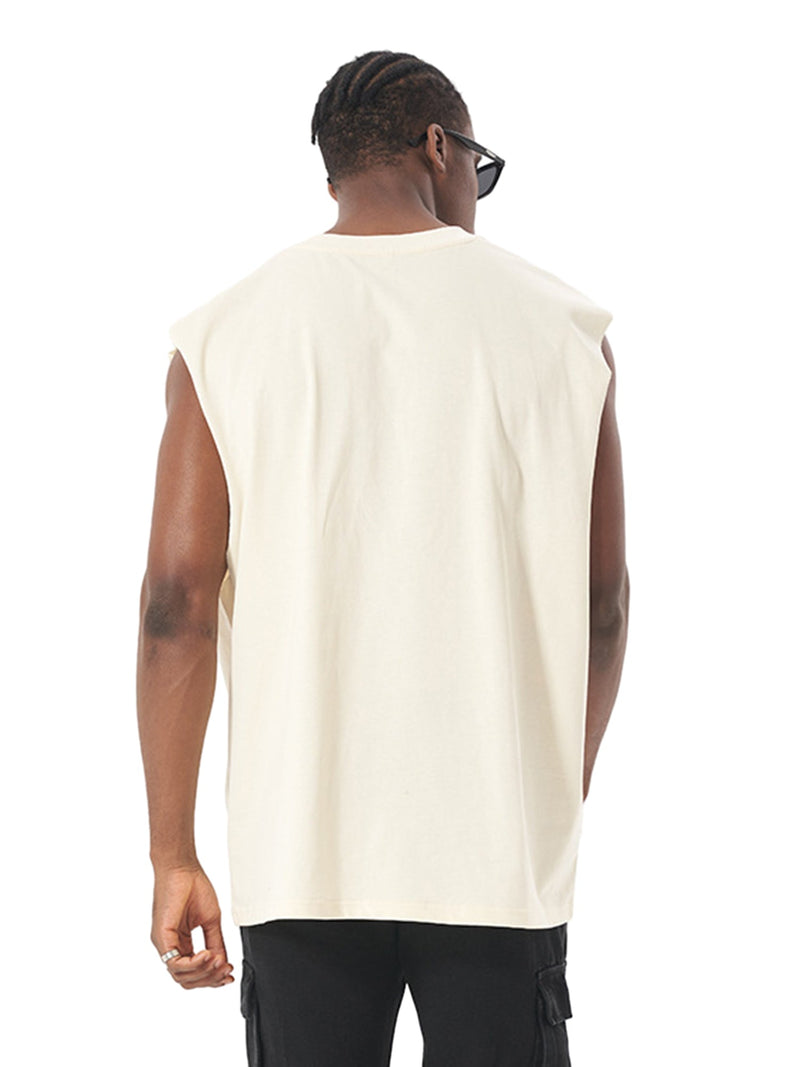 Schwere ärmellose Unisex-Weste aus Baumwolle im Vintage-Stil 