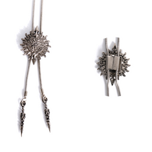 Collar de cadena de metal ajustable con lazo tipo bolo para hombre