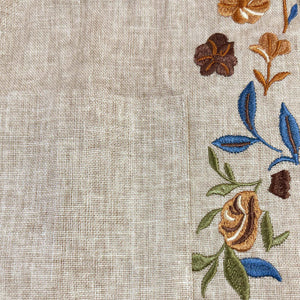 Lässige Herrenjacke aus Leinen mit Stickerei, Stehkragen, einreihig, schmale Passform