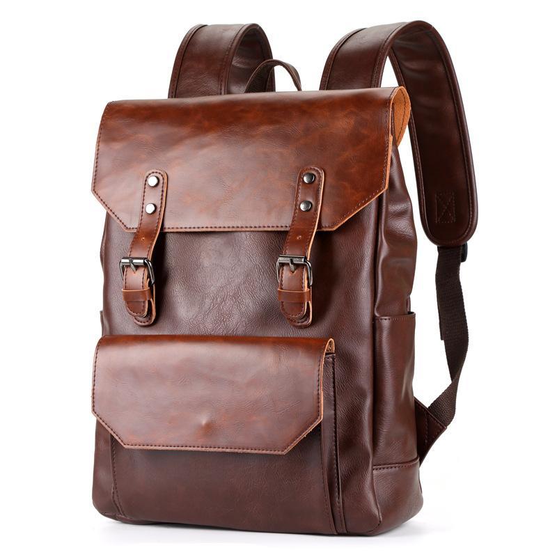 Mochila de cuero Crazy Horse de gran capacidad para hombre