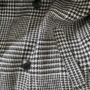 Men's Retro Classic Casual Double Breasted Knee-Length Houndstooth Coat