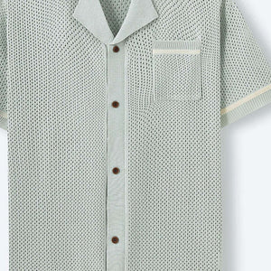 Camisa informal de punto de manga corta para hombre