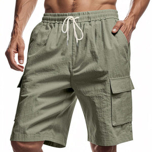 Men's Casual Solid Color Elastic Work Shorts