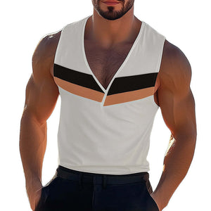 Men's Summer Cool Deep V Neck Tank Top