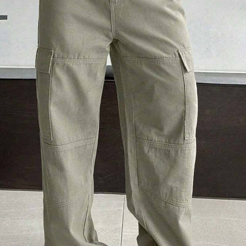 Pantalones cargo casuales lavados vintage de algodón para hombre 