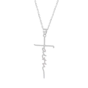 Collar vintage con cruz de fe