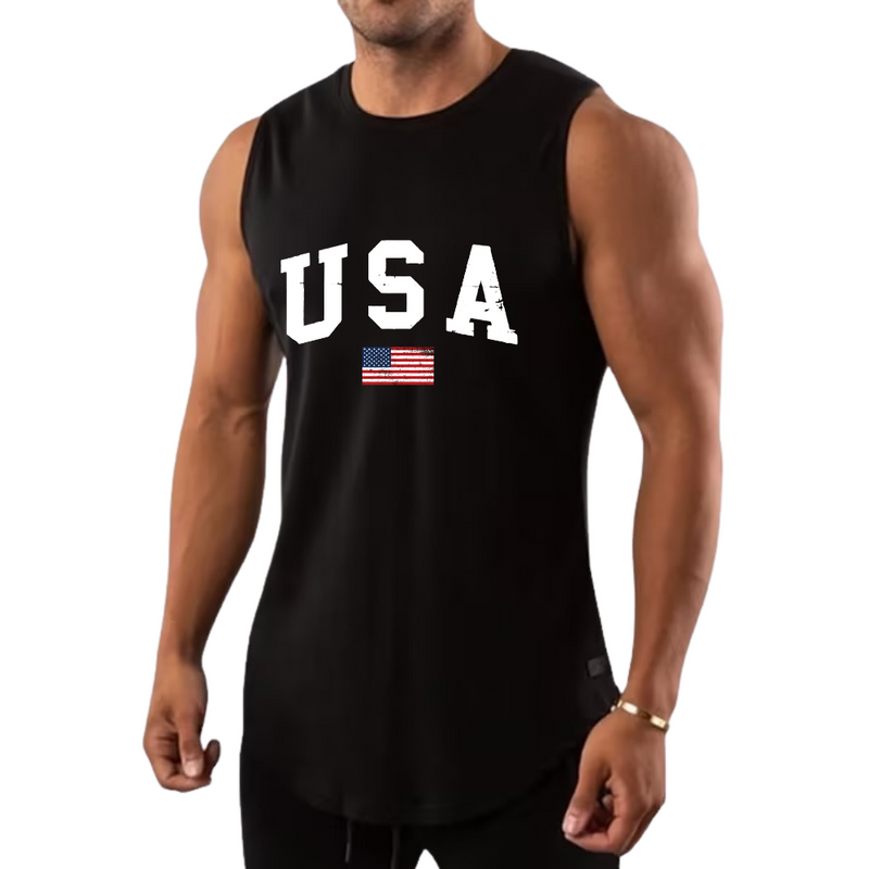 USA FLAG  MOISTURE WICKING ESSENTIALS TANK TOP