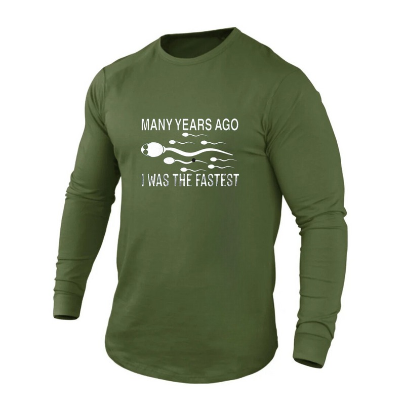 I WAS FASTEST 100% COTTON RAGLAN GRAPHIC LONG SLEEVE T-SHIRT (Copy)