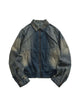 High Street Hip-Hop-Jeansjacke im Used-Look 