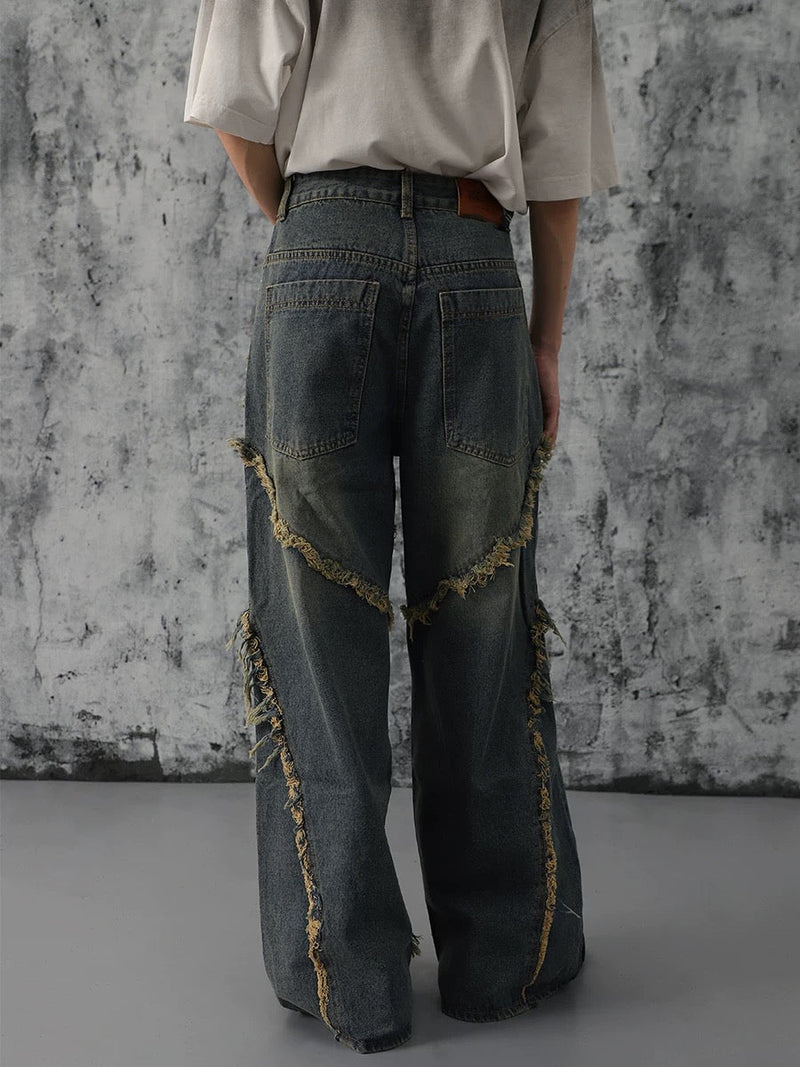 High Street Hip Hop Washed Distressed Jeans