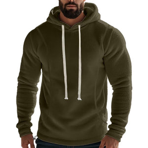 Sudadera con capucha de manga larga de polar para exteriores informal para hombre