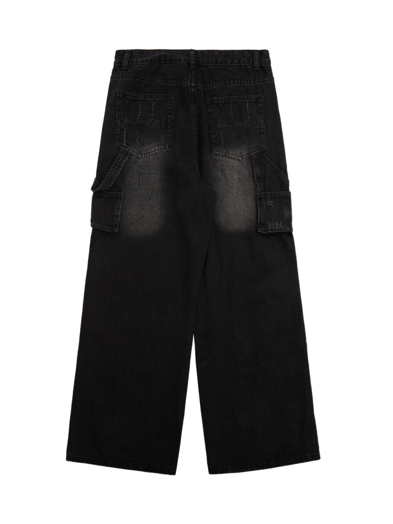 Street Star Rivet Patchwork Washed Jeans