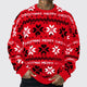 Suéter informal navideño de punto con cuello redondo y jacquard para hombre