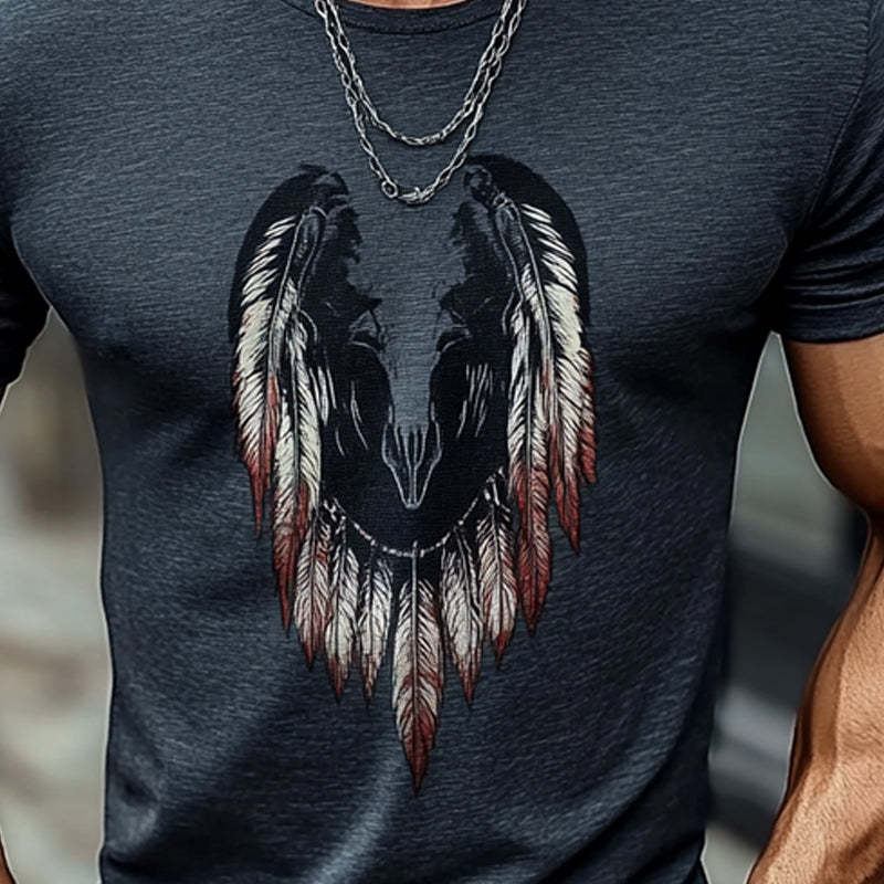 Men's Casual Printed Round Neck Short Sleeve T-Shirt